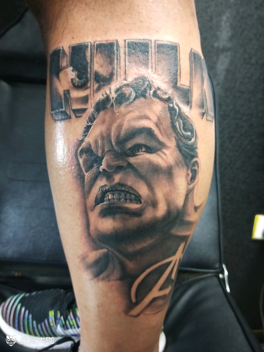 原创欧美写实绿巨人_纹身图案手稿图片_魏云龙的纹身作品集