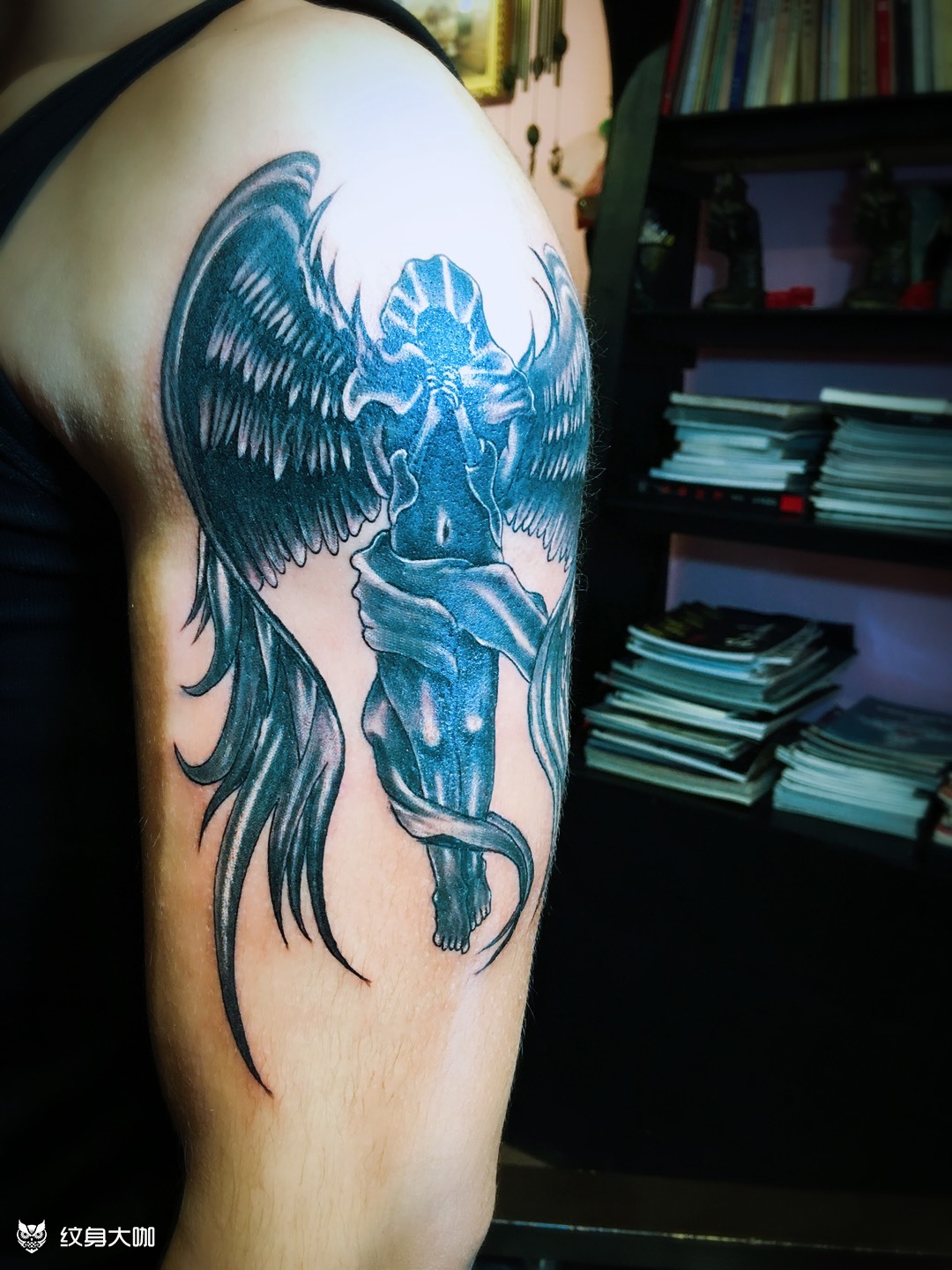 黑暗天使_纹身图案手稿图片_李志祥的纹身作品集