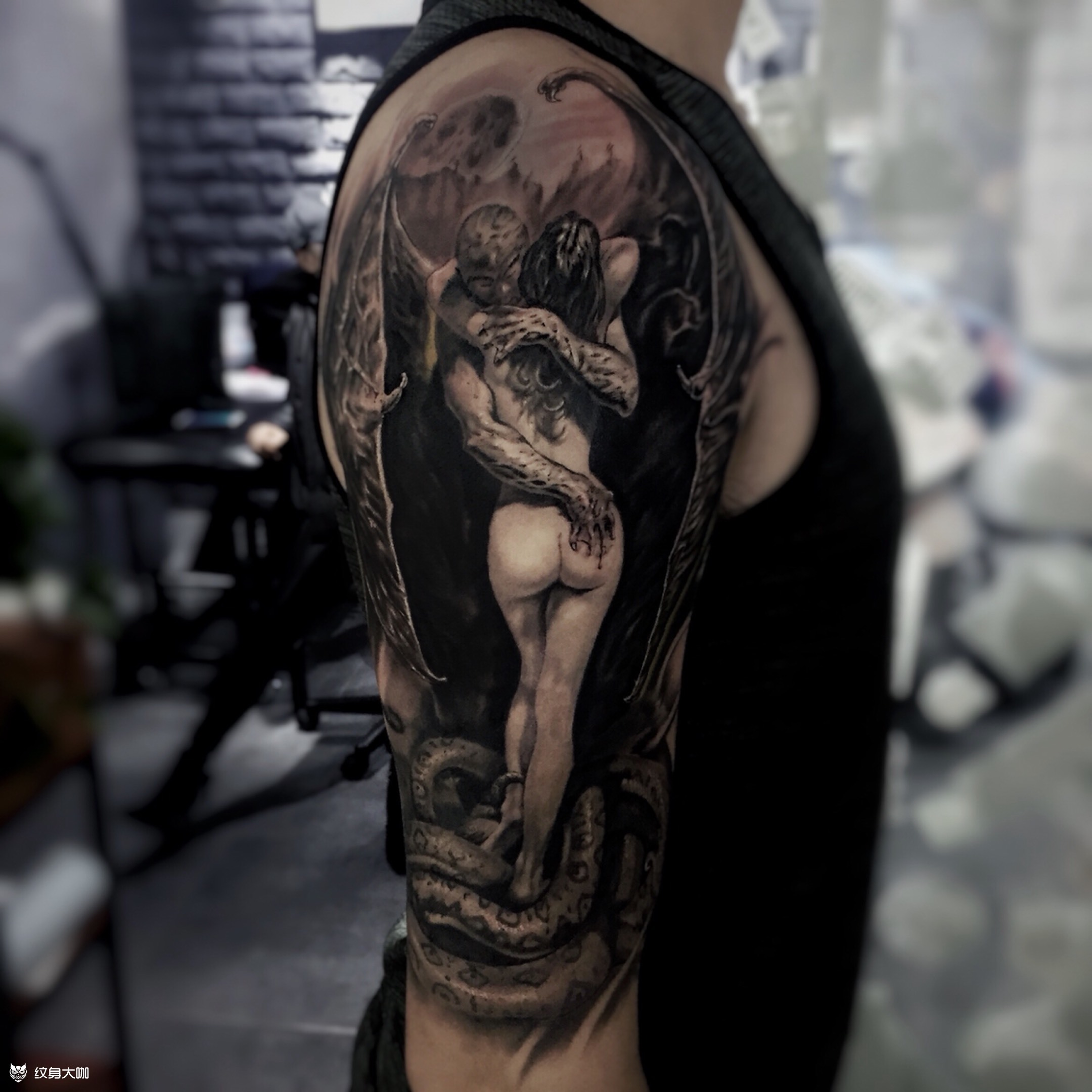 恶魔_纹身图案手稿图片_张旭的纹身作品集