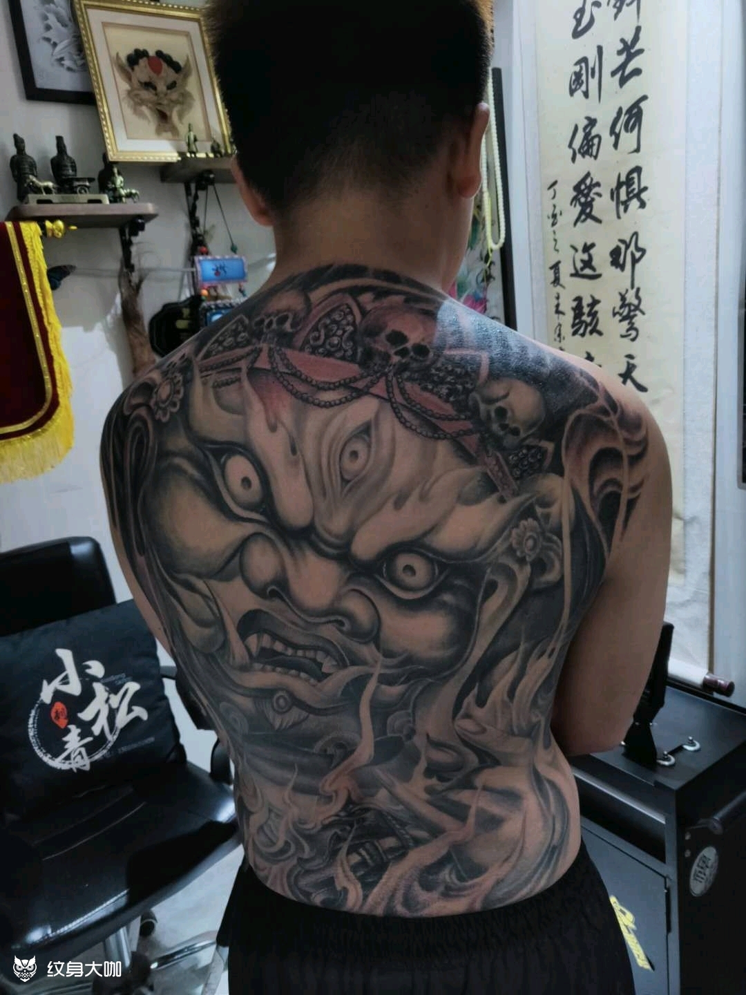 传统满背大黑天完成满背大黑天_纹身吧社区 - 纹身大咖