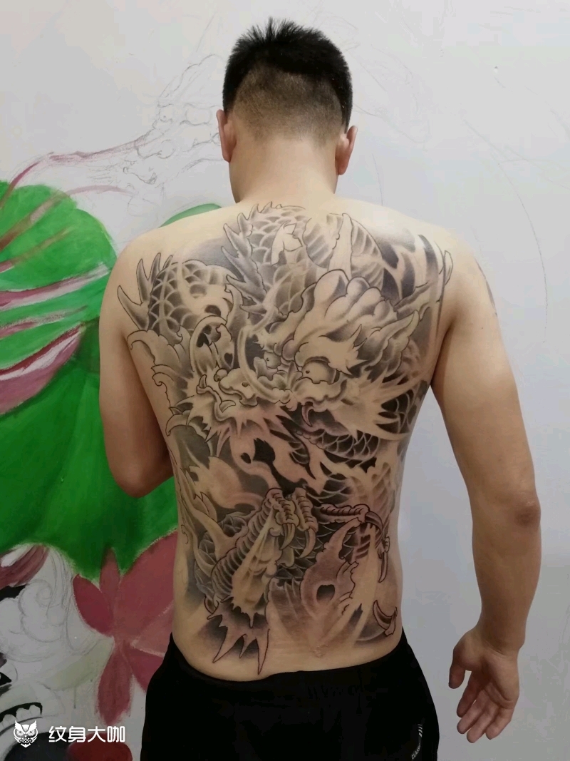 满背龙_纹身图案手稿图片_赤焰阁的纹身作品集