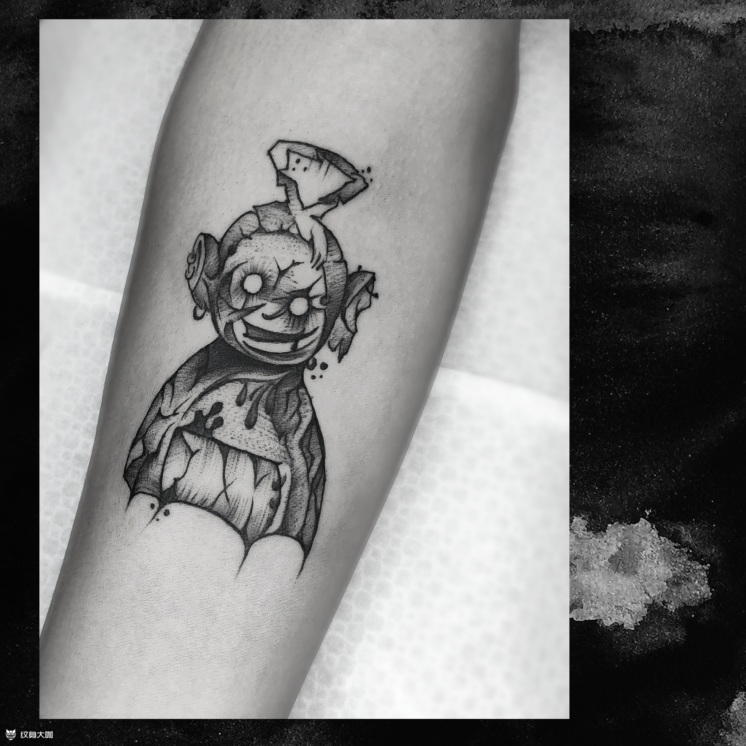 暗黑天线宝宝_纹身图案手稿图片_浦江888tattoo的纹身作品集