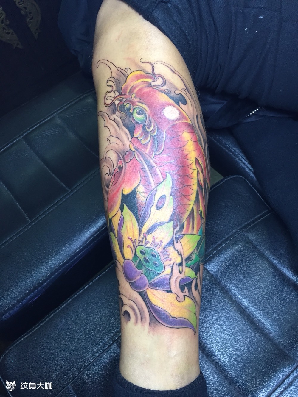 小腿鲤鱼_纹身图案手稿图片_墨者-尧的纹身作品集