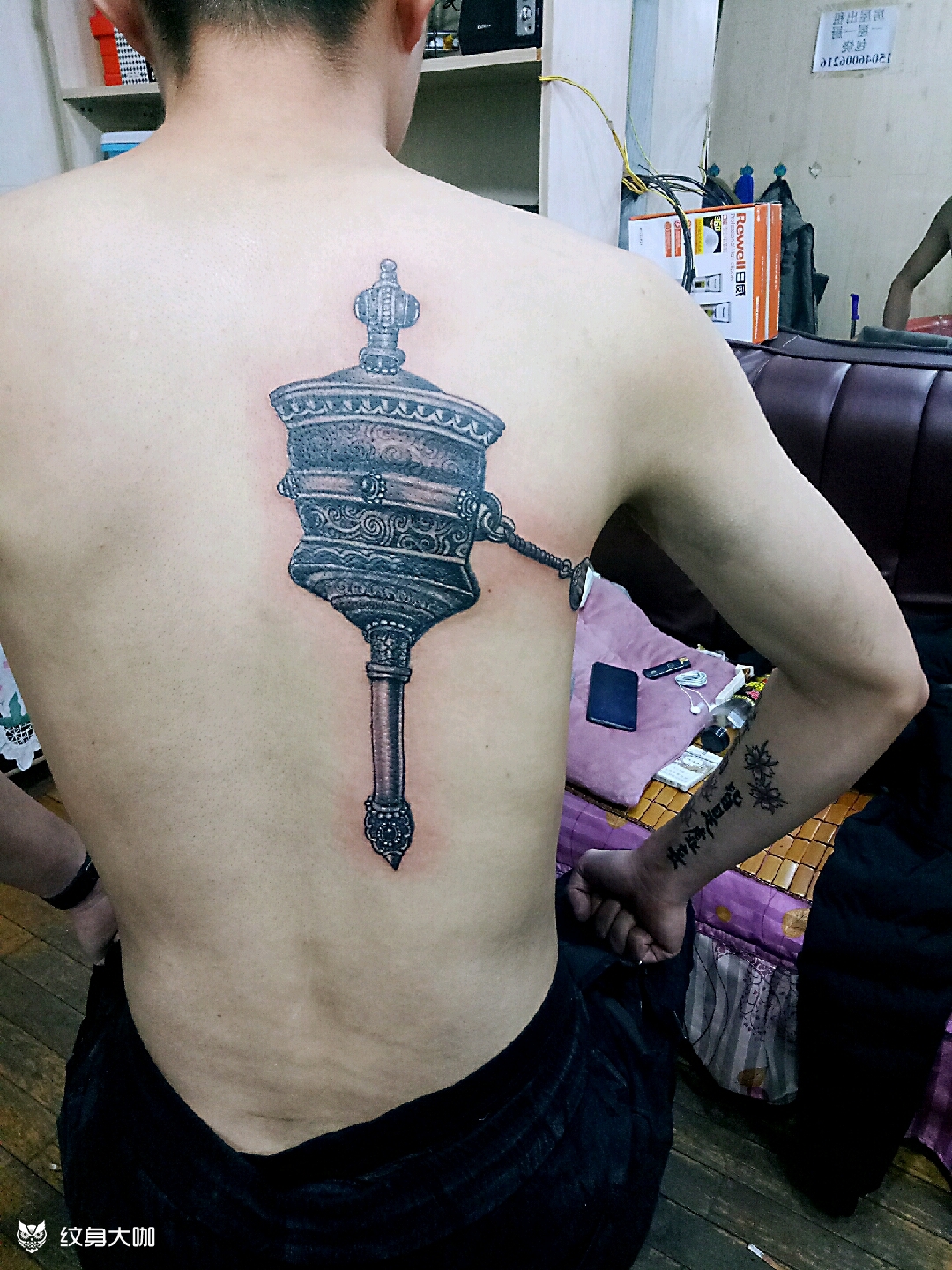 转经筒_纹身图案手稿图片_曹爽的纹身作品集