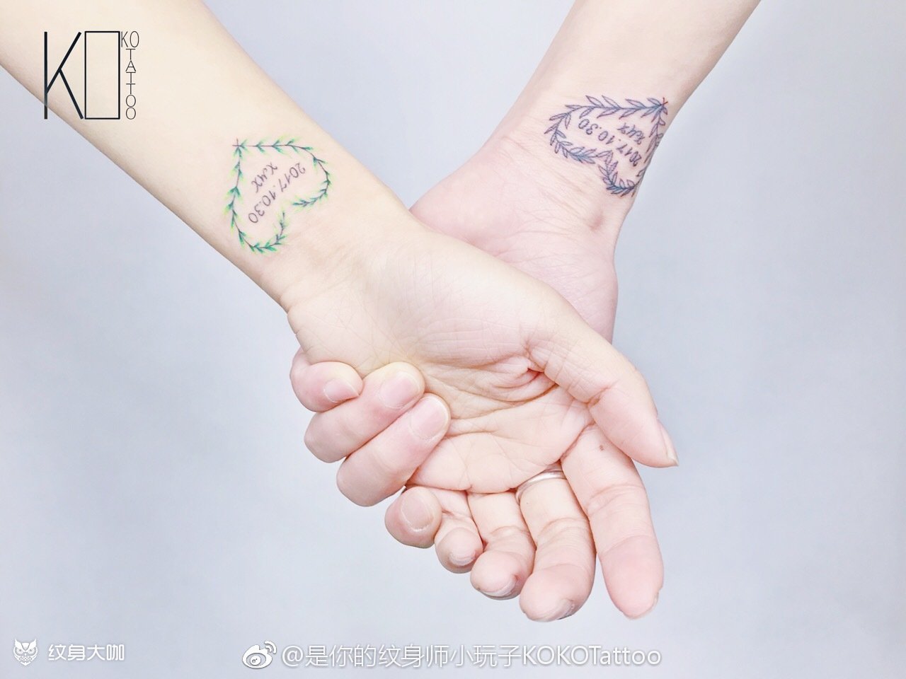 爱心 kokotattoo——原创定制纹身店 (定制设计,勿擅自使用) 情侣纹身