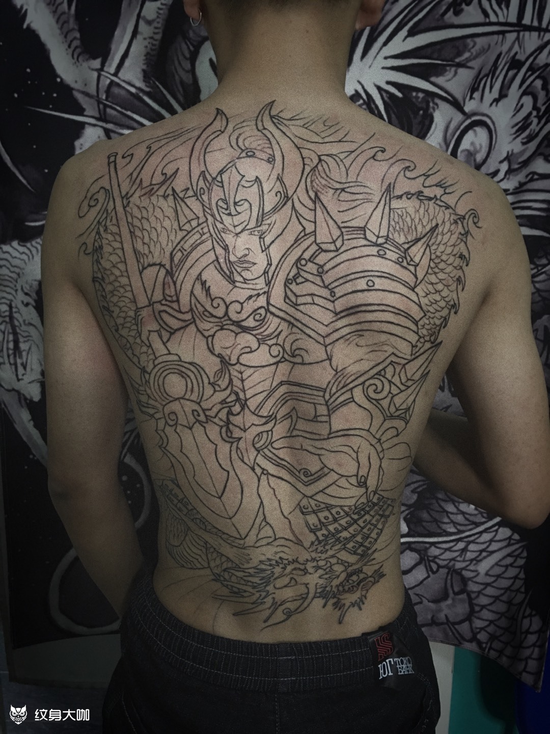 满背赵云,基础线_纹身图案手稿图片_纹杰的纹身作品集