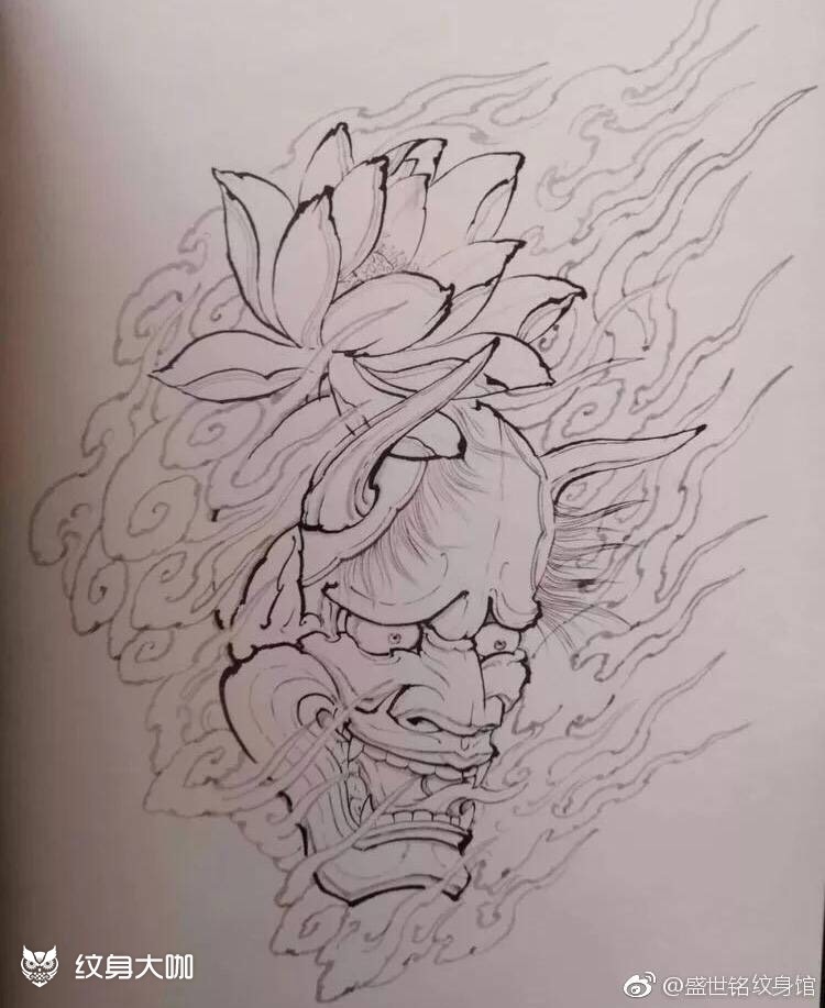 般若_纹身图案手稿图片_墨源的纹身作品集