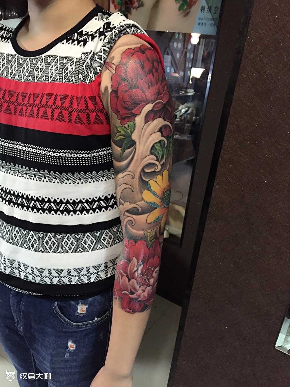 传统花臂_纹身图案手稿图片_姚玉芳的纹身作品集