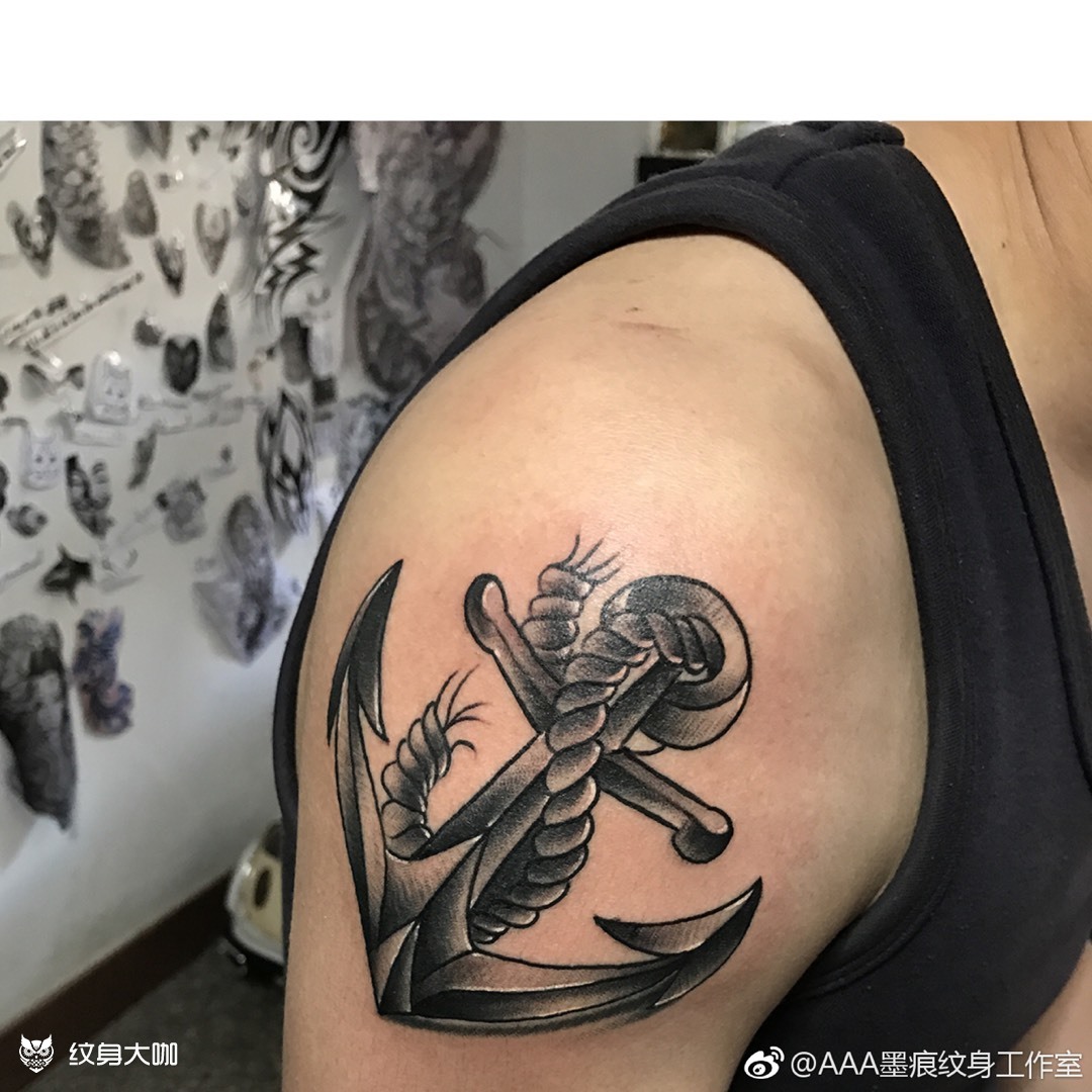 船锚_纹身图案手稿图片_角角.的纹身作品集