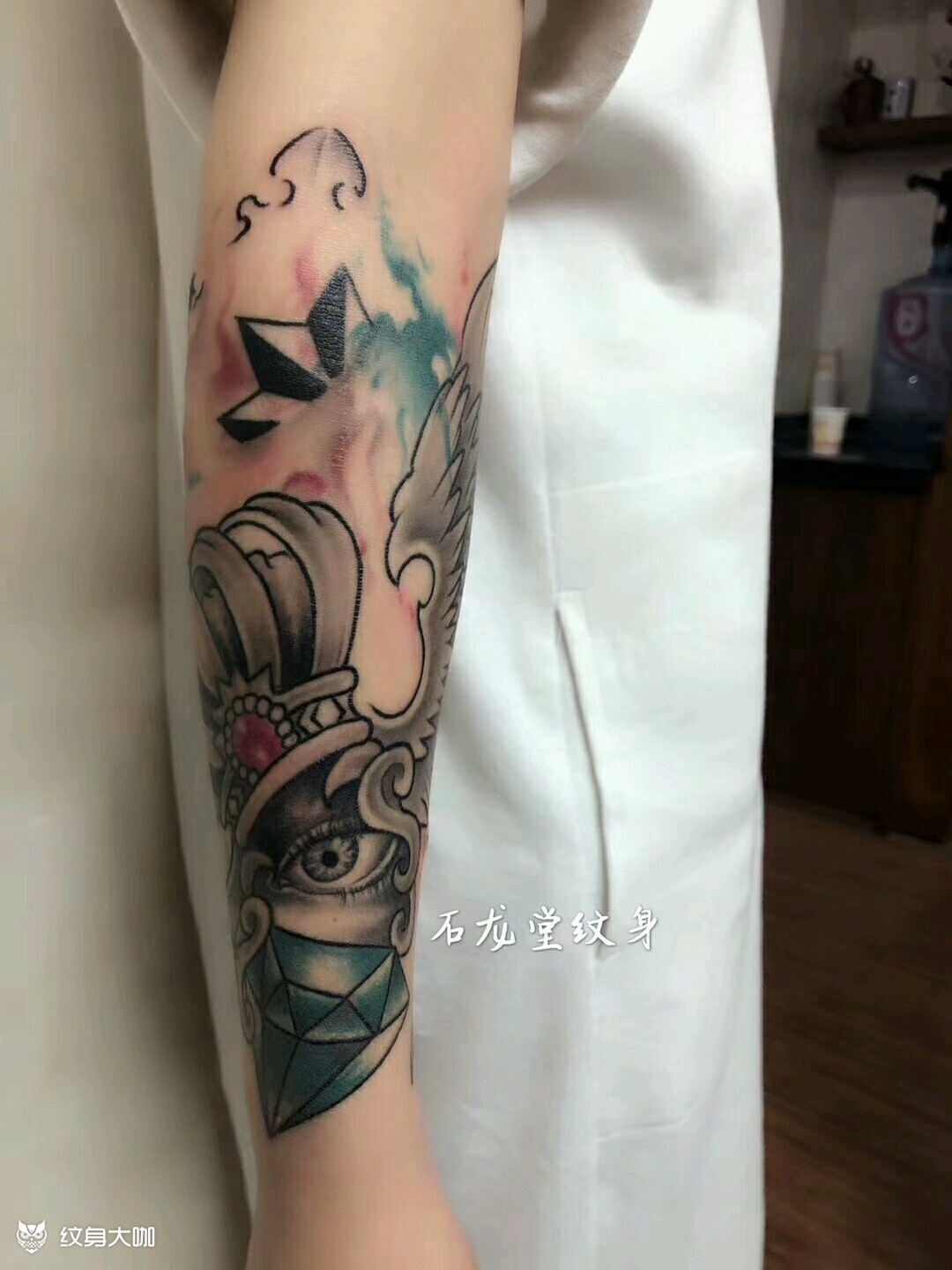 欧美半臂_纹身图案手稿图片_石龙的纹身作品集