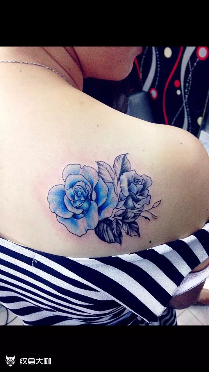 玫瑰花_纹身图案手稿图片_朱拓的纹身作品集