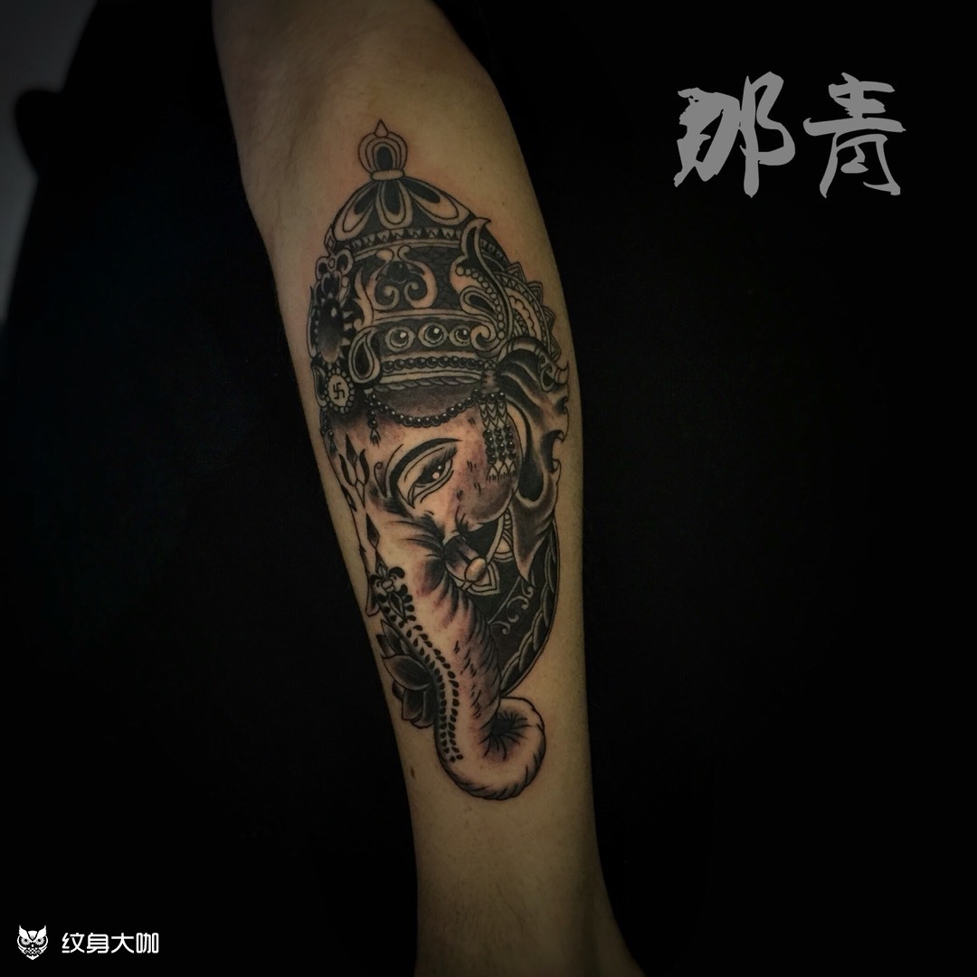 象神_纹身图案手稿图片_李咲的纹身作品集