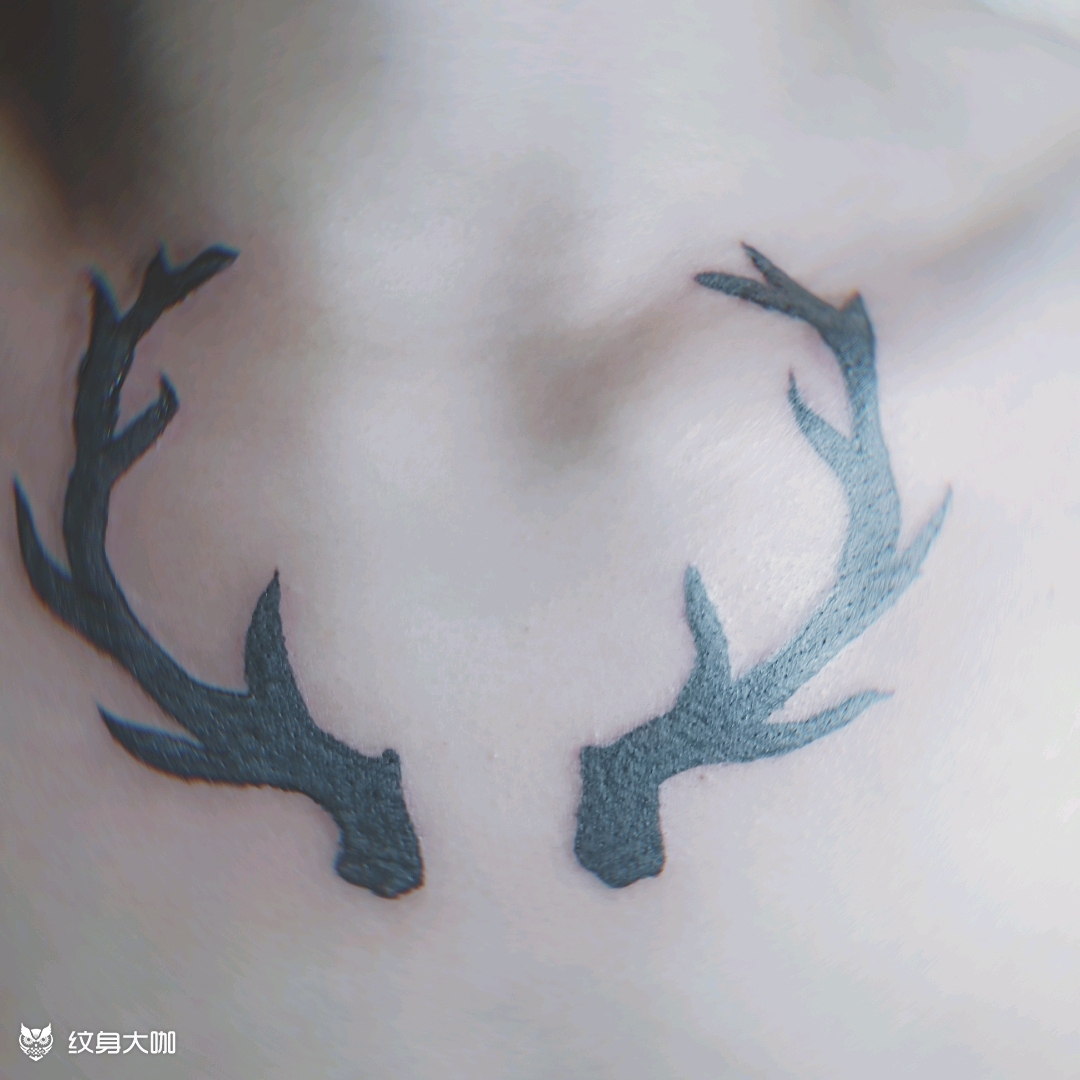 鹿角_纹身图案手稿图片_a.怡怡的纹身作品集