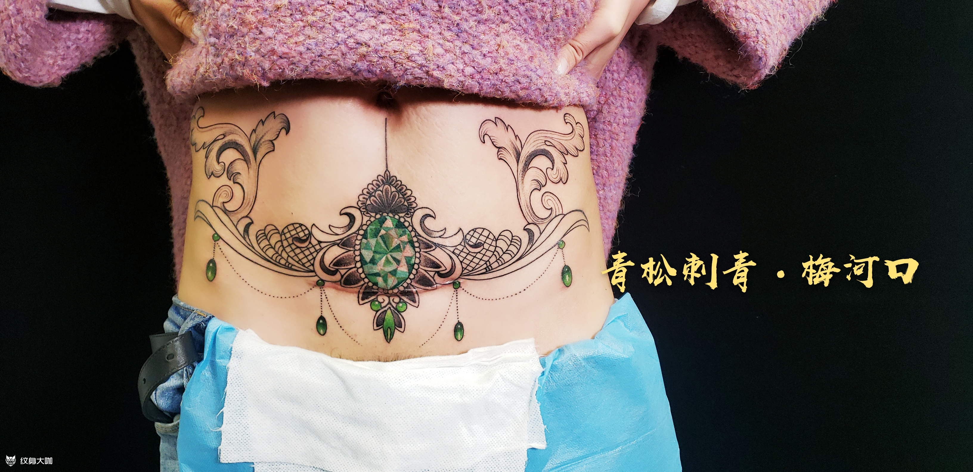 宝石腰_纹身图案手稿图片_陈义松的纹身作品集