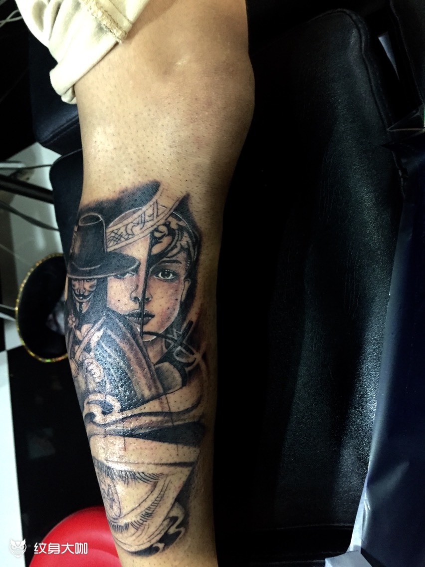 欧美写实v字仇杀者未完成_纹身图案手稿图片_va的纹身作品集