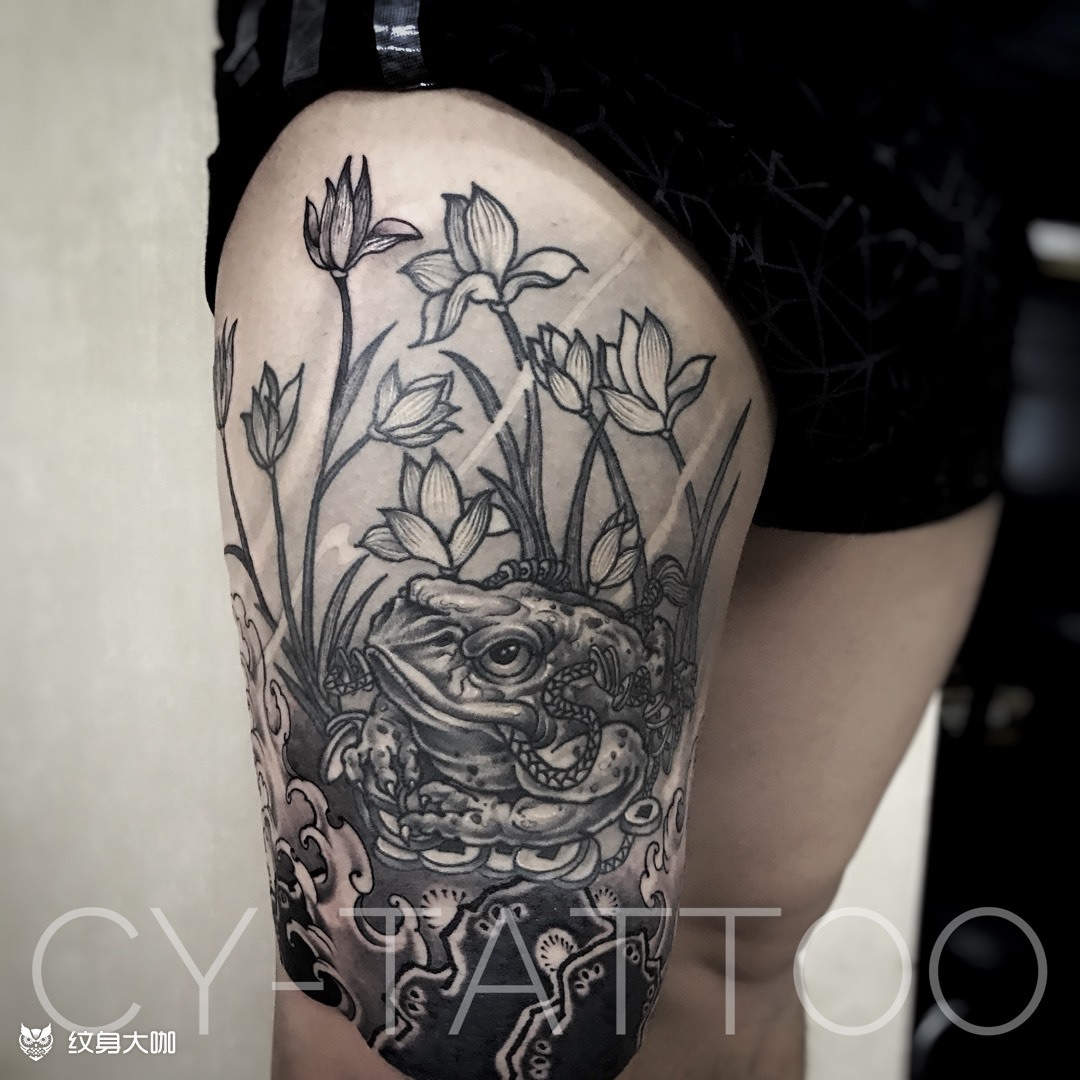 原创招财金蟾_纹身图案手稿图片_林的纹身作品集