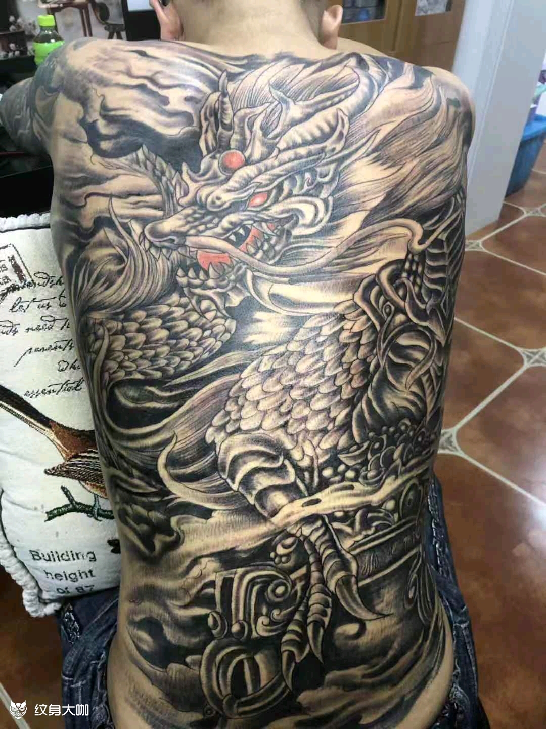 满背_纹身图案手稿图片_翔龙的纹身作品集