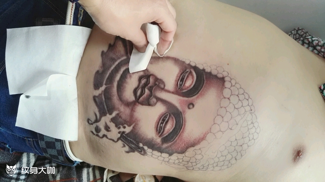 大肚佛_纹身图案手稿图片_丁先生的纹身作品集