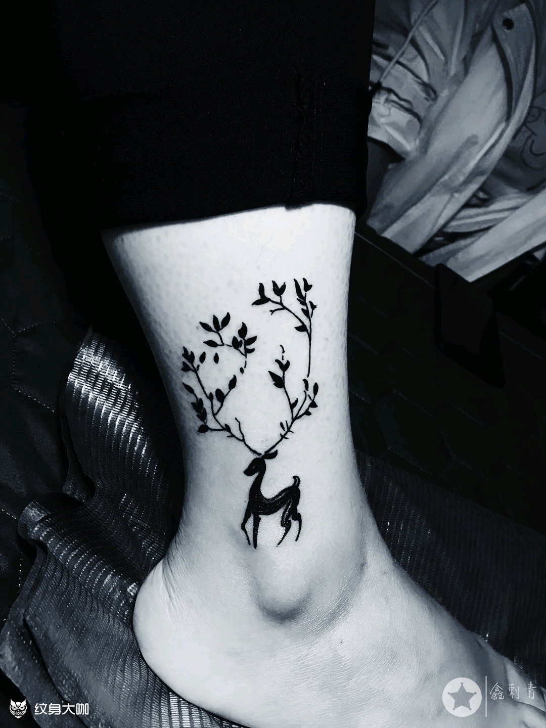 女生纹身图案脚踝简单图片