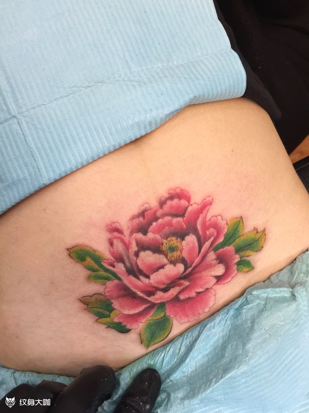 刨妇产 遮疤 牡丹_纹身图案手稿图片_强子的纹身作品集