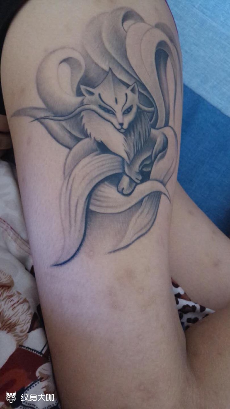 九尾狐_纹身图案手稿图片_龙胜堂纹身的纹身作品集