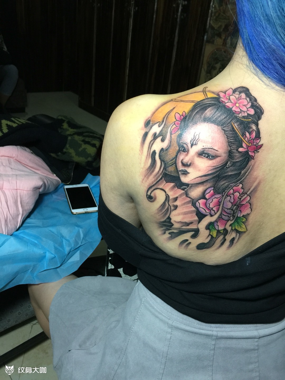 肩甲艺妓_纹身图案手稿图片_阿虎的纹身作品集