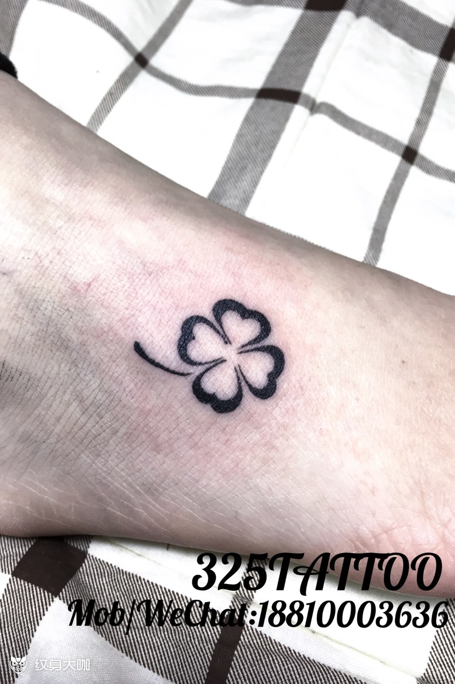幸运草_纹身图案手稿图片_王建军的纹身作品集