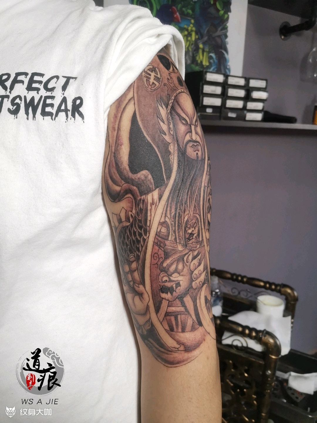 托塔天王_纹身图案手稿图片_魅之绣的纹身作品集