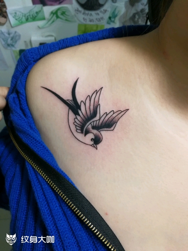 燕子_纹身图案手稿图片_篆的纹身作品集