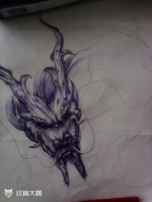 绘画作品-龙威_纹身图案手稿图片_ 盲尸的纹身作品集
