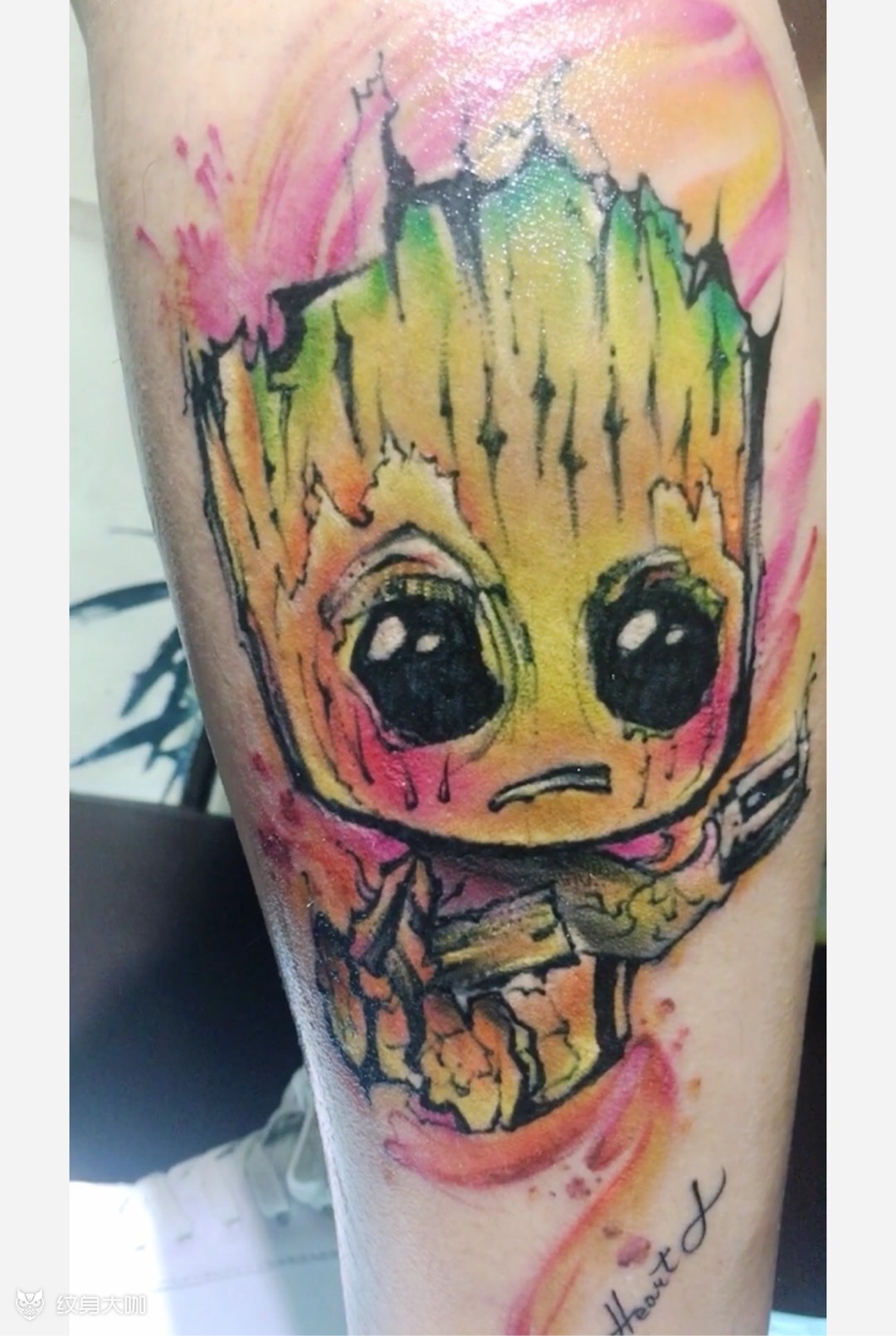 格鲁特_纹身图案手稿图片_雨琪的纹身作品集