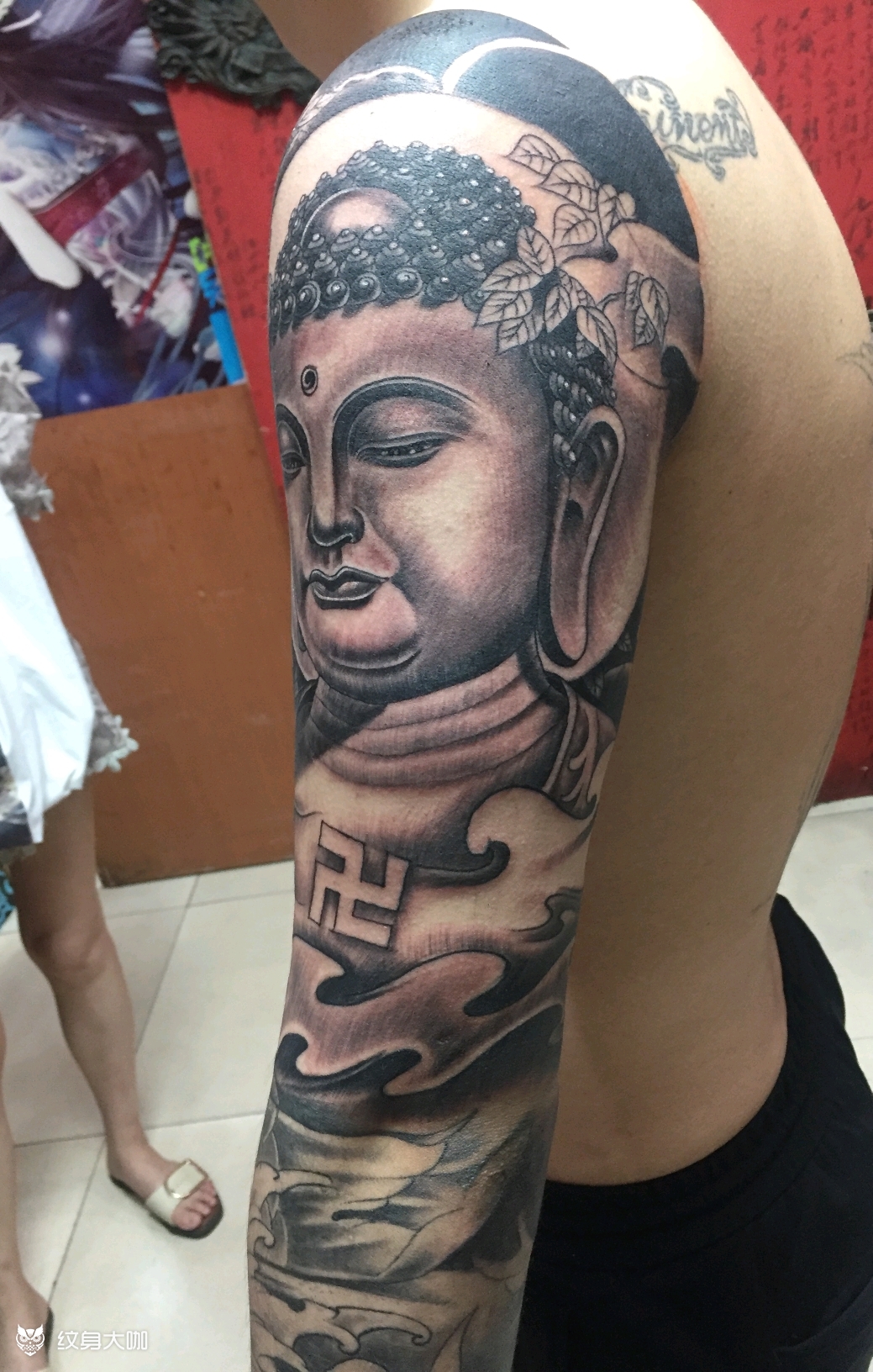 大臂佛祖_纹身图案手稿图片_刘国栋的纹身作品集