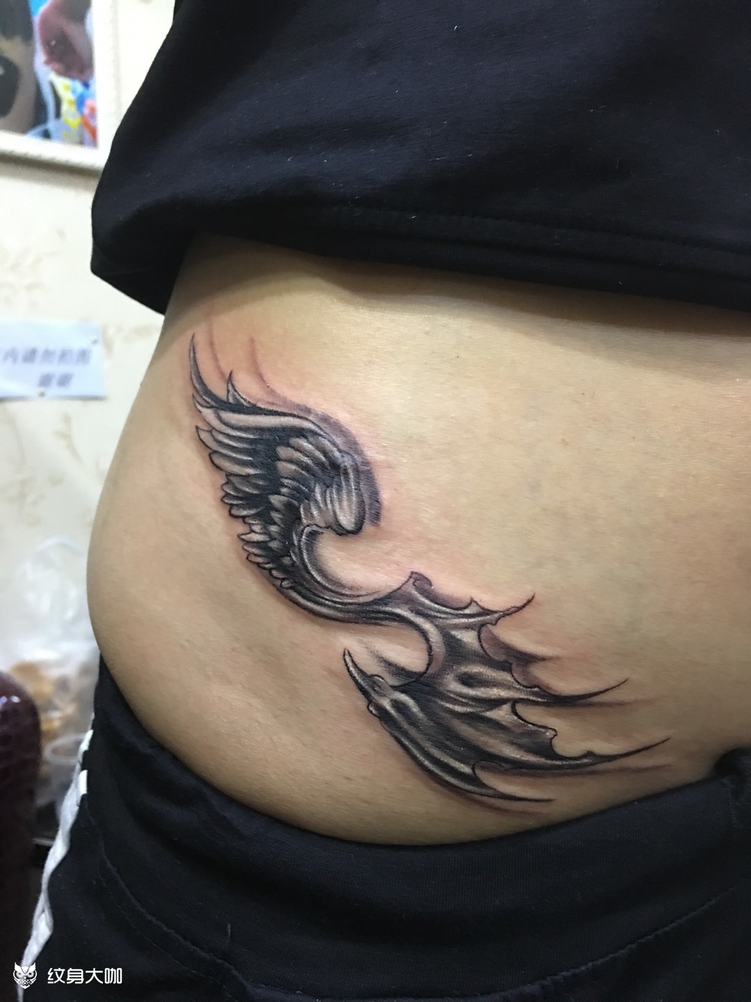翅膀_纹身图案手稿图片_辉子的纹身作品集