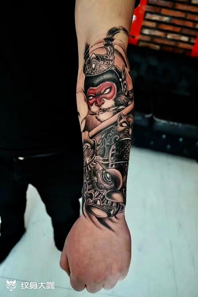 小臂——孙悟空_纹身图案手稿图片_张云飞的纹身作品集
