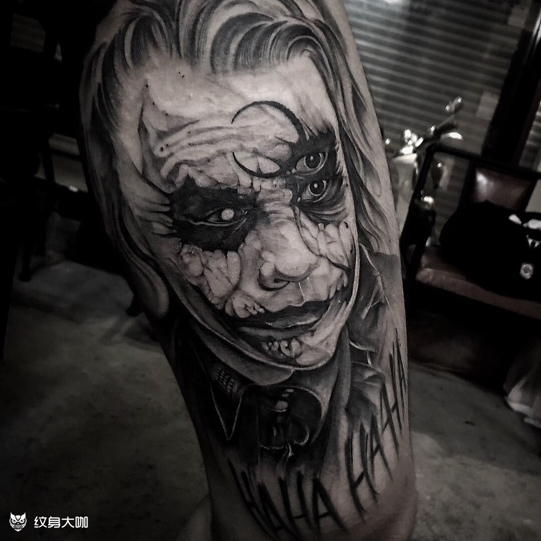 小丑希斯莱杰_纹身图案手稿图片_朱师傅的纹身作品集