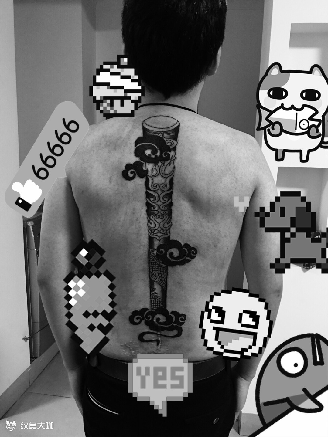 金箍棒_纹身图案手稿图片_麻仓悻田的纹身作品集