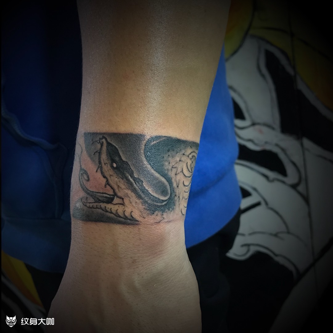 蛇_纹身图案手稿图片_王宁的纹身作品集
