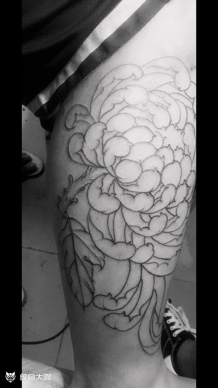 菊花_纹身图案手稿图片_允的纹身作品集