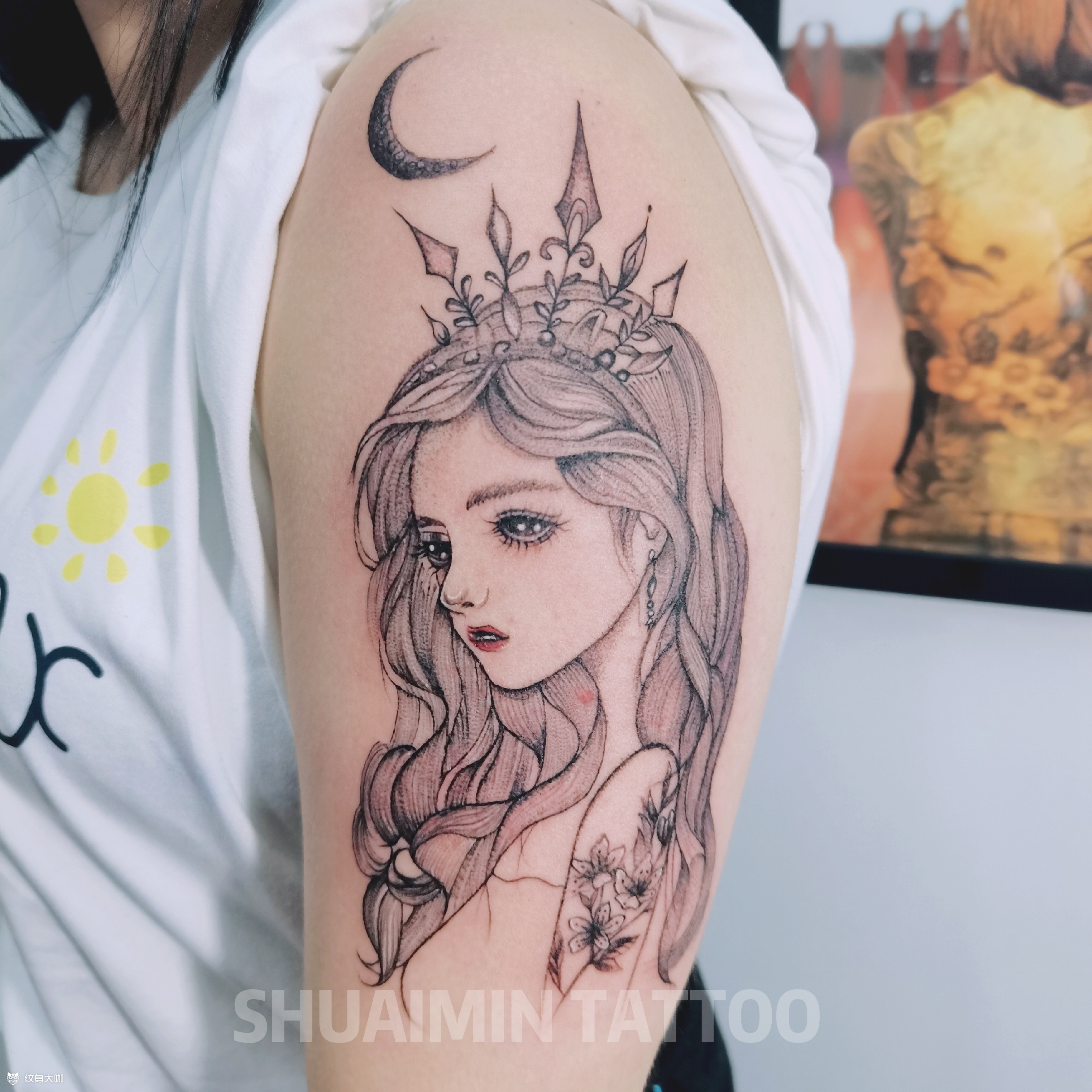 公主小妹_纹身图案手稿图片_帅敏tattoo的纹身作品集