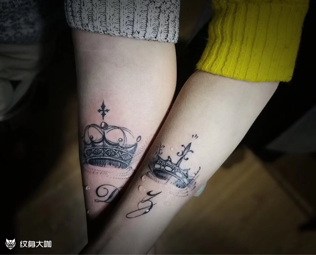情侣皇冠_纹身图案手稿图片_阿东的纹身作品集