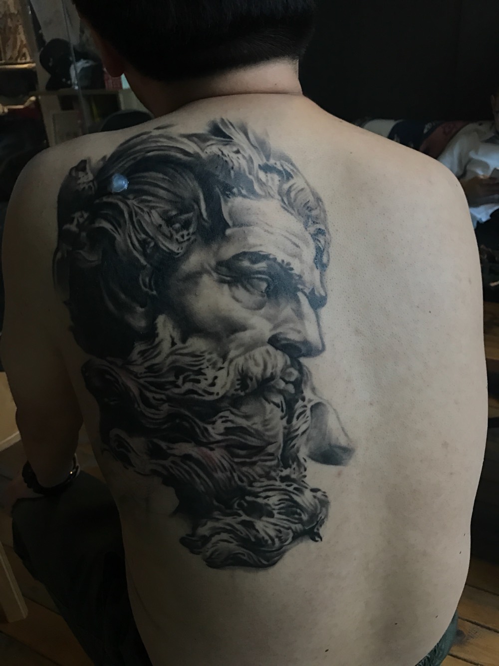 宙斯像_纹身图案手稿图片_陈曦的纹身作品集