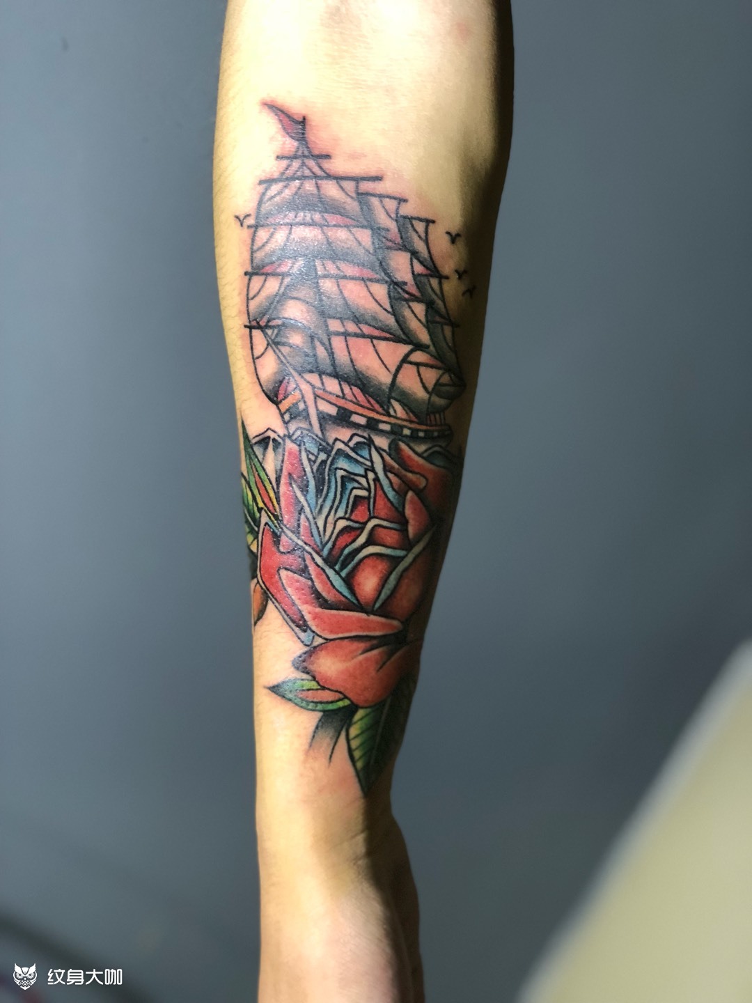 帆船_纹身图案手稿图片_斥犬的纹身作品集