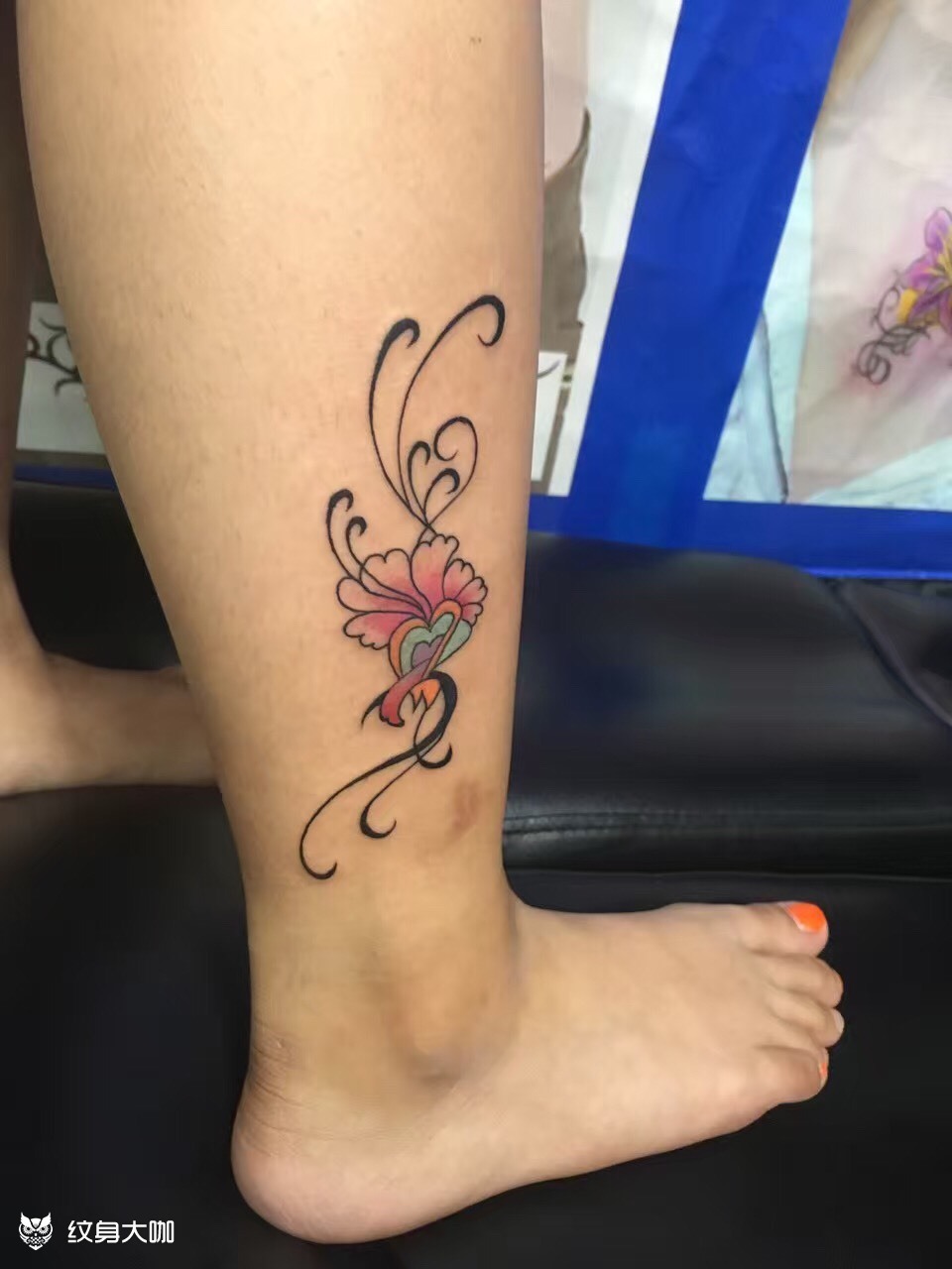 脚踝花_纹身图案手稿图片_小亮的纹身作品集