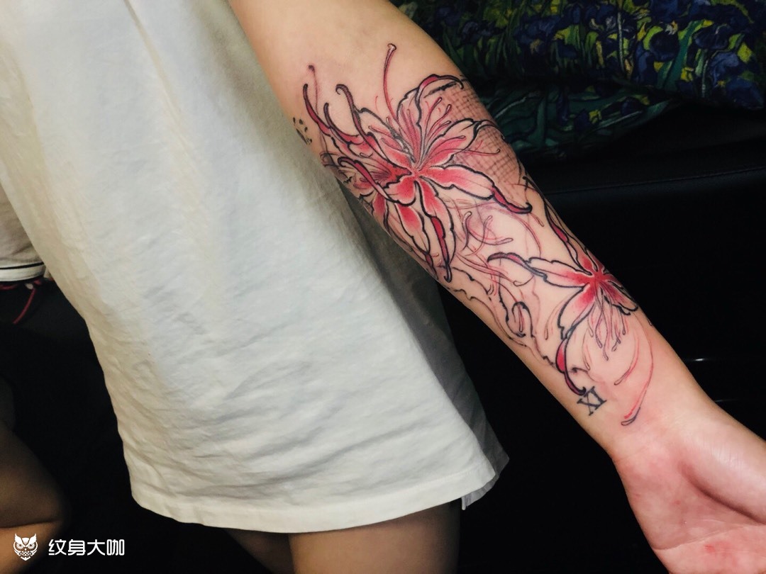 曼珠沙华_纹身图案手稿图片_李东阳的纹身作品集