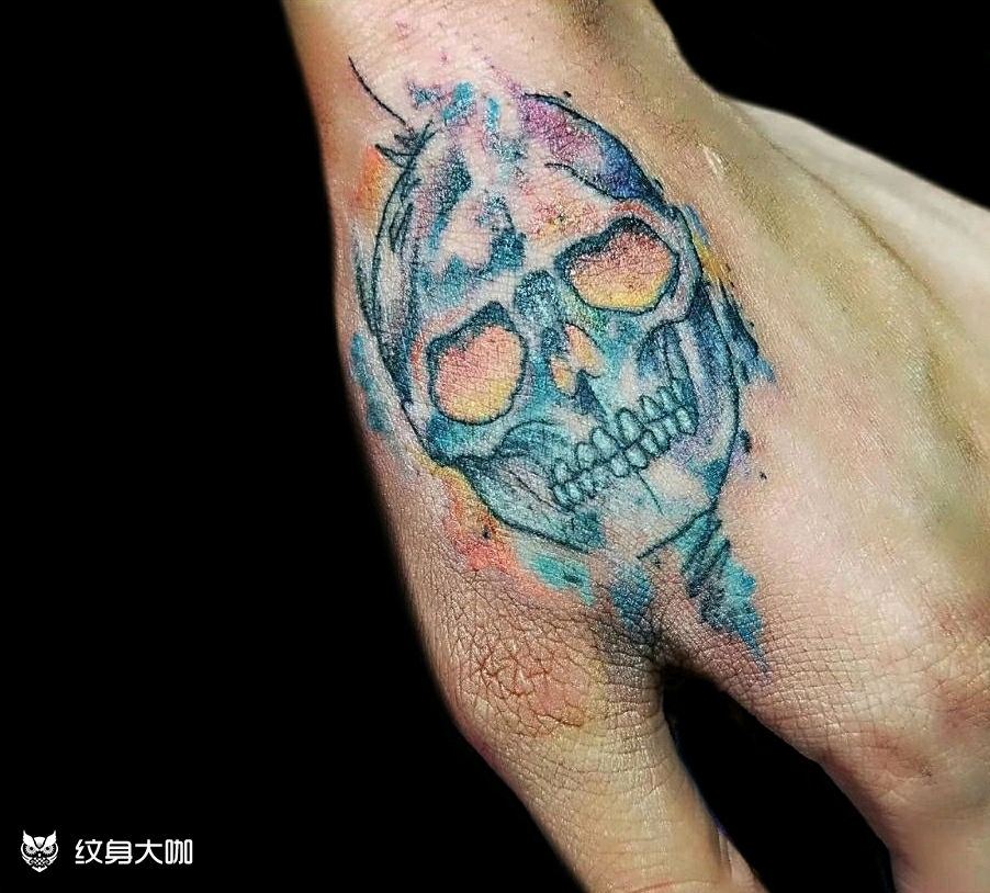 虎口骷髅_纹身图案手稿图片_superstar-k的纹身作品集