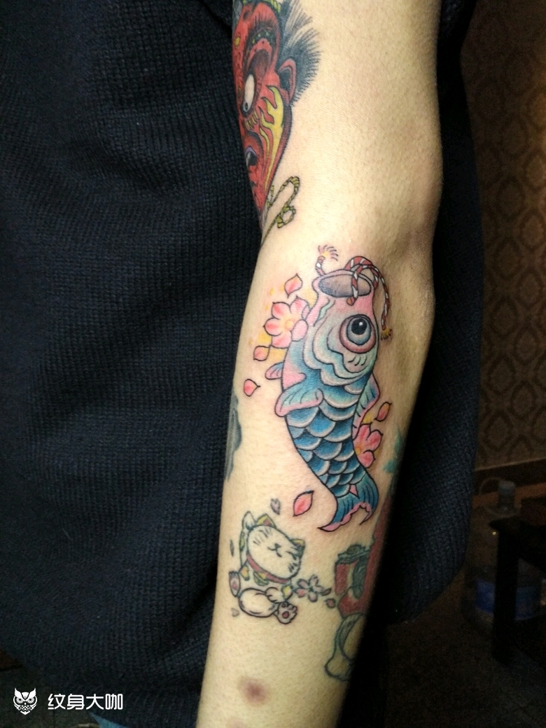 日式鲤鱼旗91_纹身图案手稿图片_文身师95tan的纹身作品集