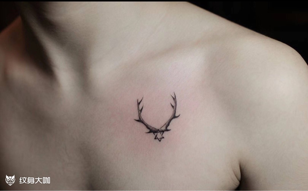 麋鹿角_纹身图案手稿图片_橙子的纹身作品集