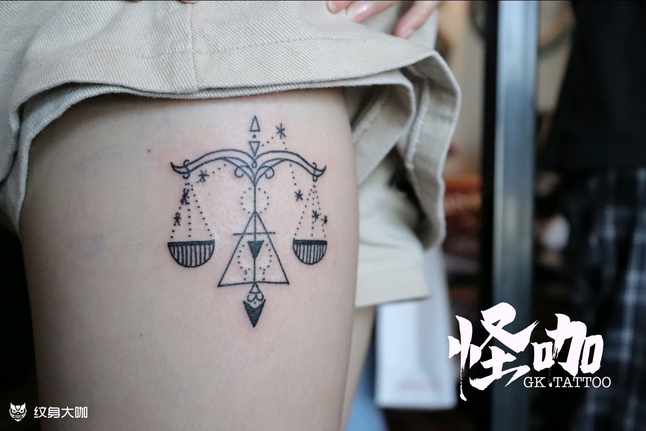 十二星座-天平座_纹身图案手稿图片_怪咖的纹身作品集