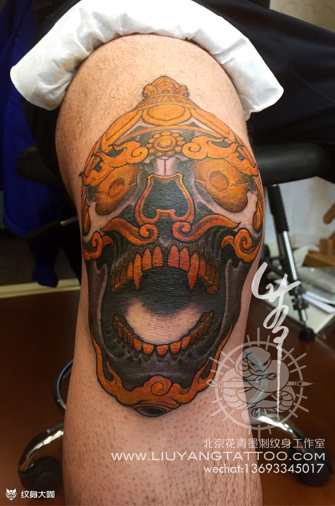 膝盖嘎巴拉_纹身图案手稿图片_刘扬的纹身作品集