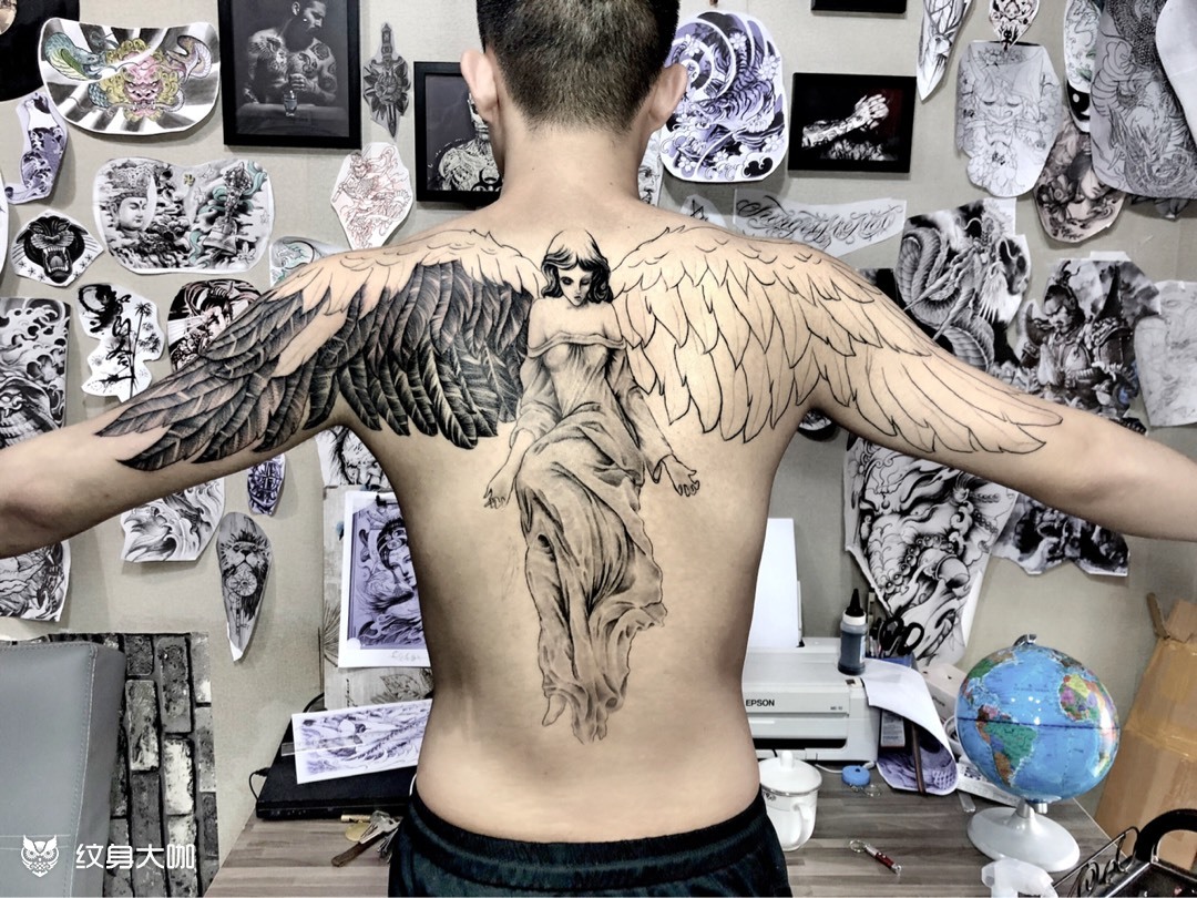天使 翅膀_纹身图案手稿图片_浩峰的纹身作品集